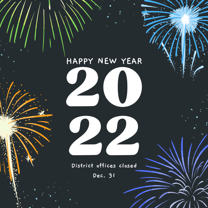 Office Closed Dec. 31 for New Year's Eve - Downers Grove Sanitary District